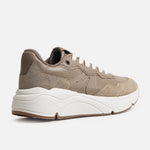 Tenis con plataforma keita de cuero para mujer - Taupe