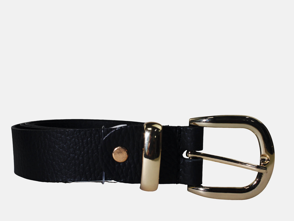 Correa zafra de cuero para mujer - Negro