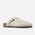 Zueco plano waka de textil para mujer - Beige