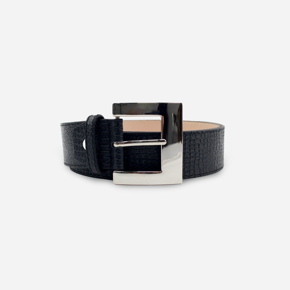 Correa cayena de cuero para mujer - Negro