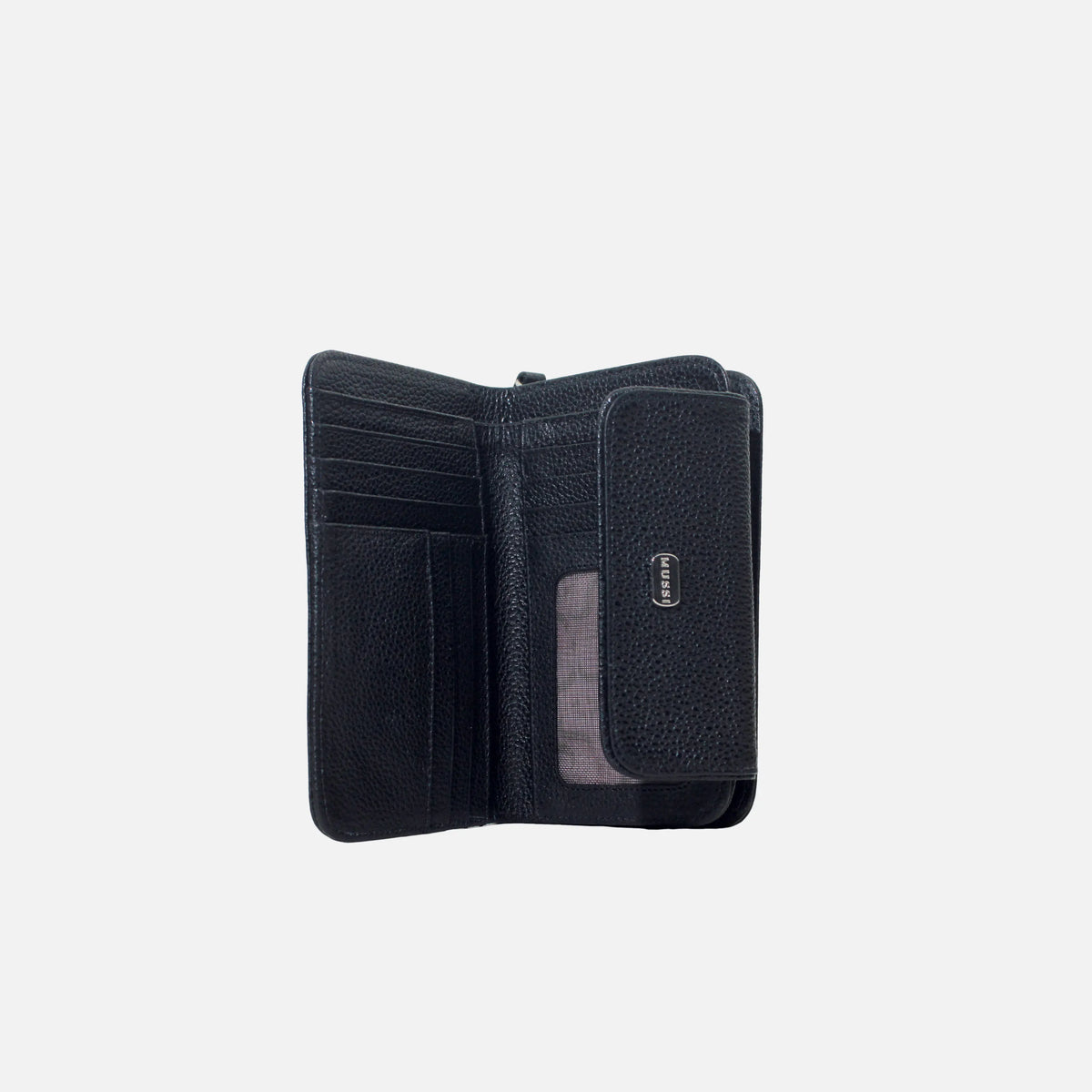 Billetera ambar de cuero para mujer - Negro