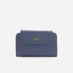 Billetera ambar de cuero para mujer - Azul