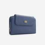 Billetera ambar de cuero para mujer - Azul