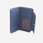 Billetera ambar de cuero para mujer - Azul