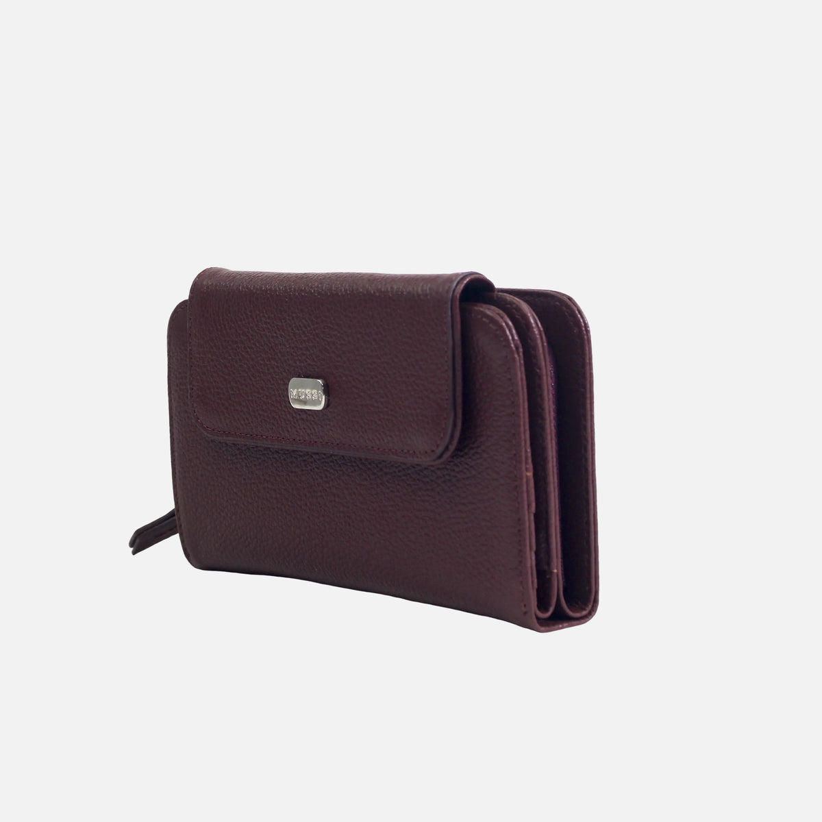 Billetera ambar de cuero para mujer - Vino