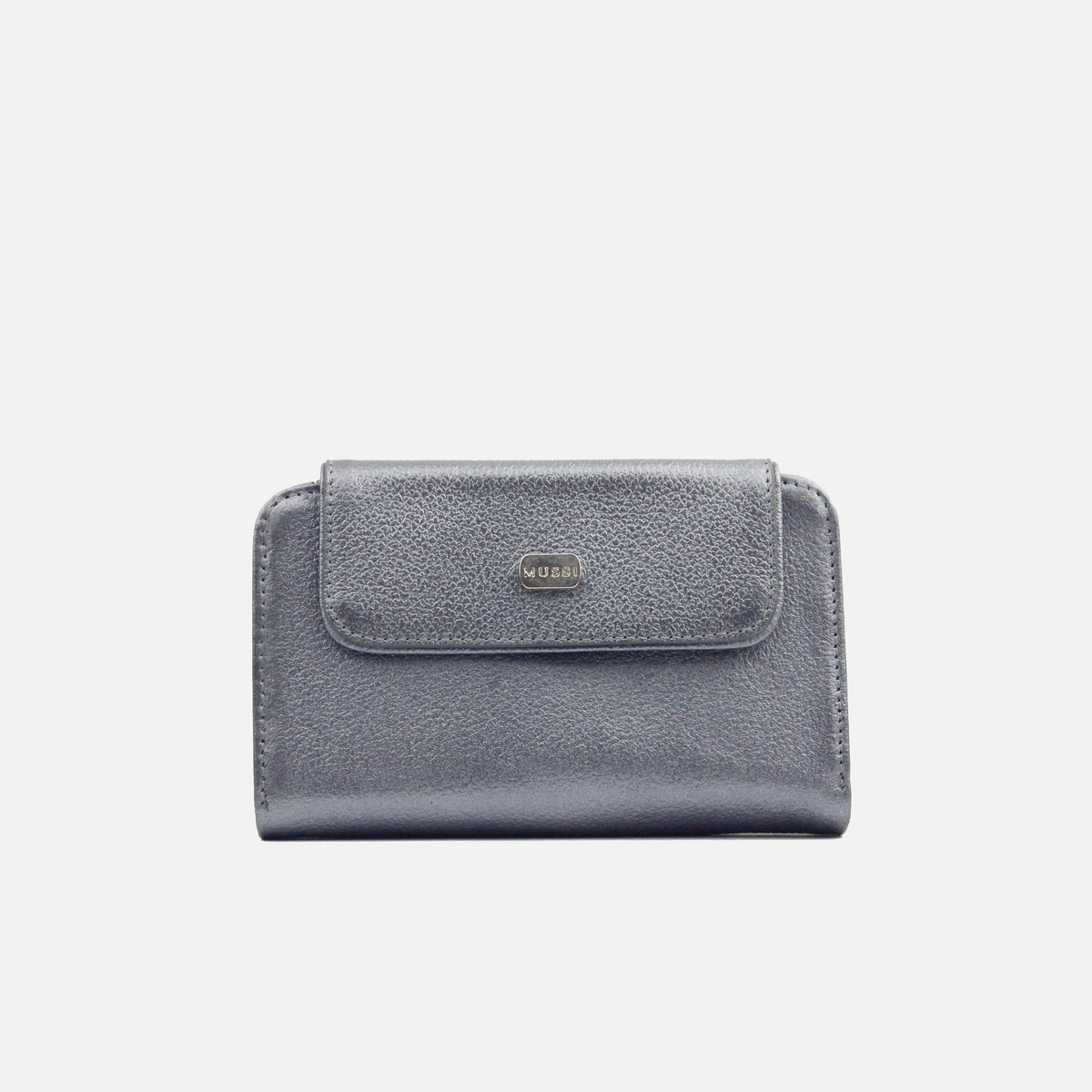 Billetera ambar de cuero para mujer - Plateado