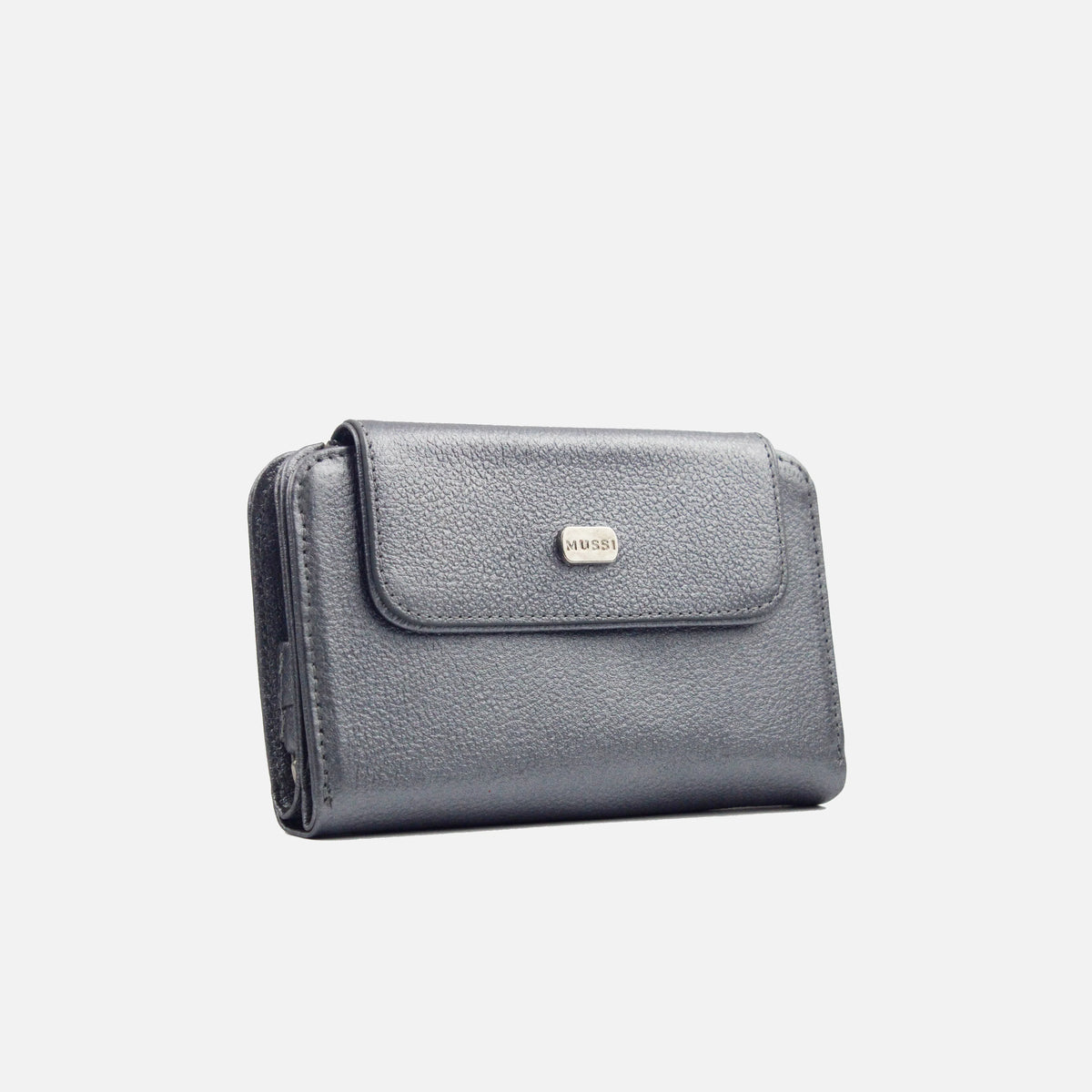 Billetera ambar de cuero para mujer - Plateado