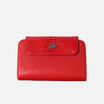 Billetera ambar de cuero para mujer - Rojo