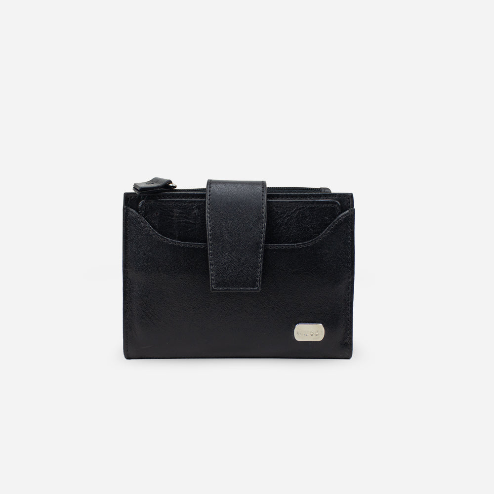 Billetera deneb de cuero para mujer - Negro