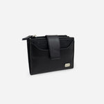 Billetera deneb de cuero para mujer - Negro