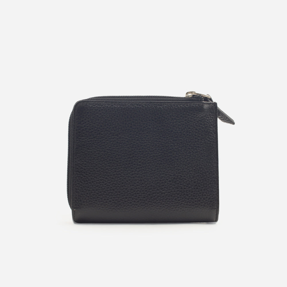 Billetera haru de cuero para mujer - Negro