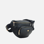 Canguro lotus de cuero para mujer - Negro