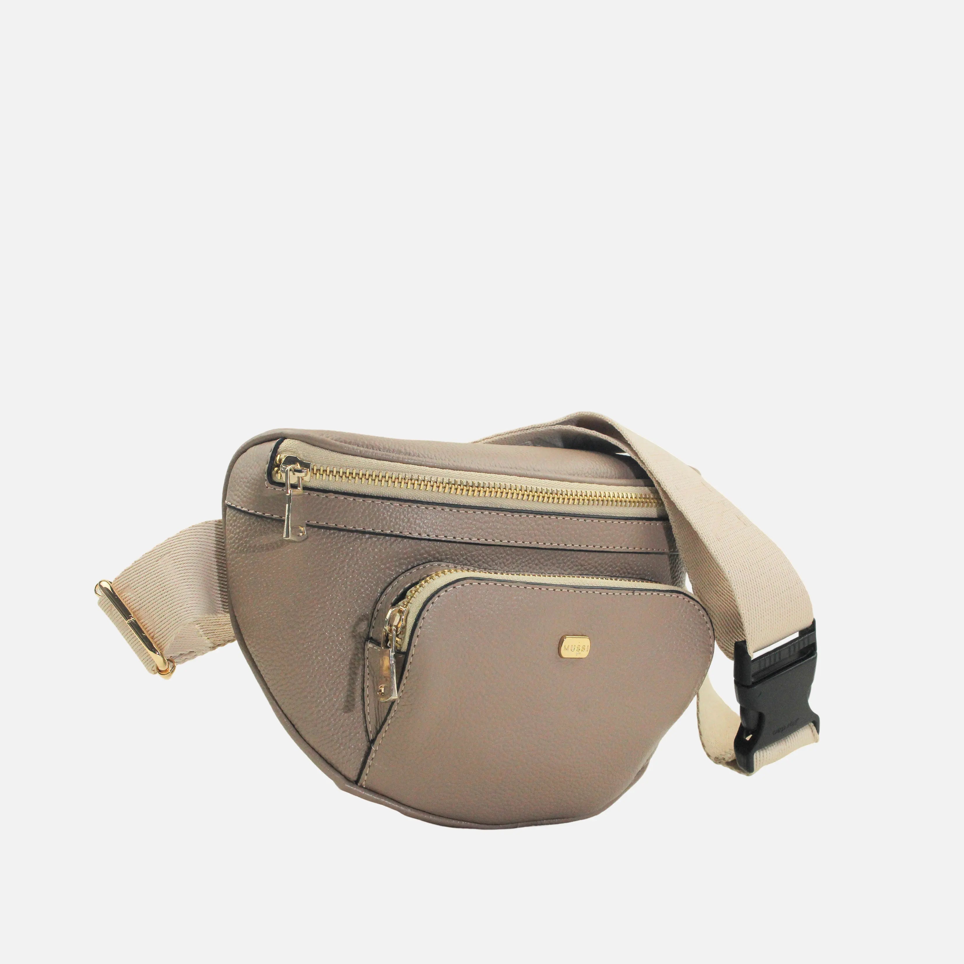 Canguro lotus de cuero para mujer Taupe1