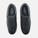 Mocasin plano marcus de cuero para hombre - Negro