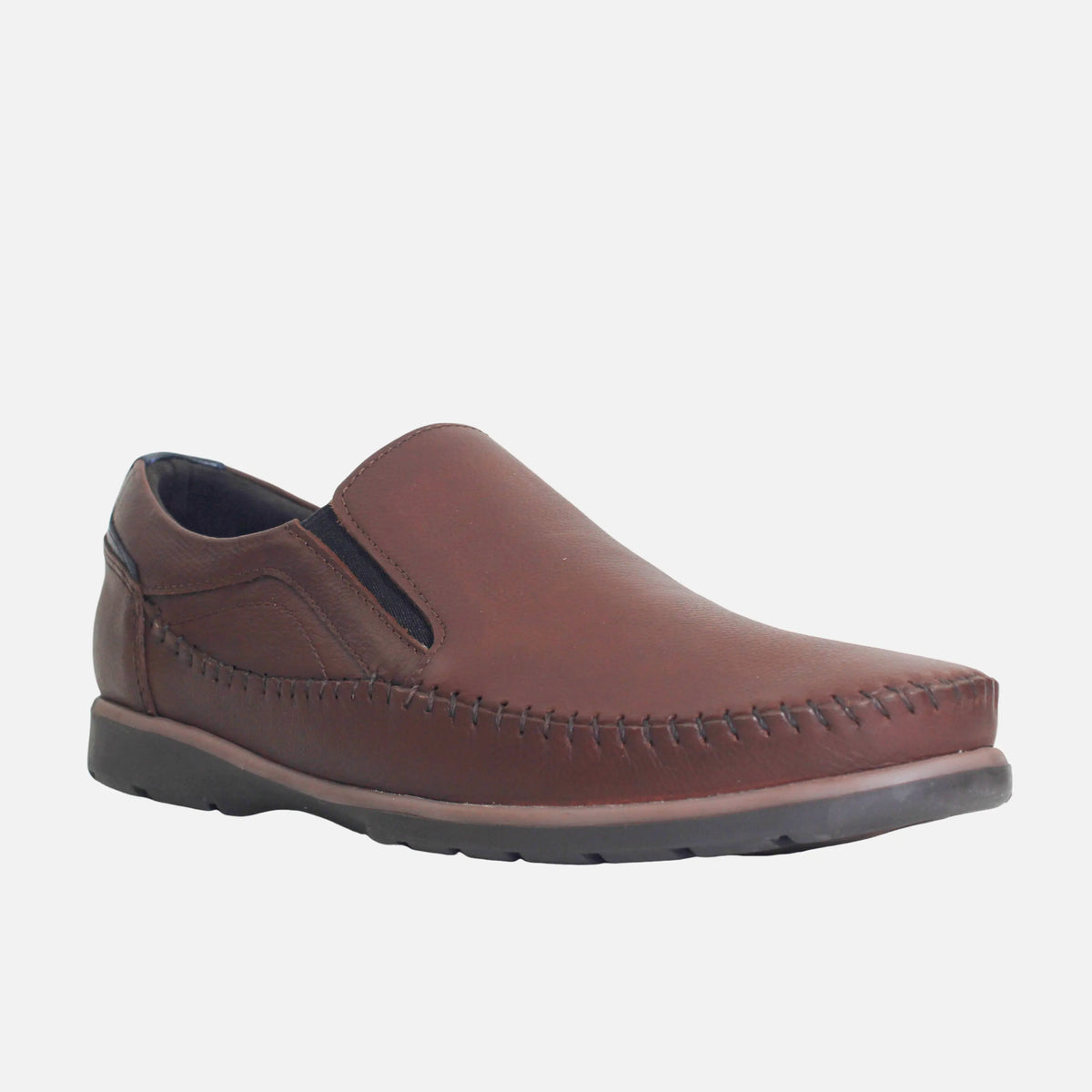Mocasin plano marcus de cuero para hombre - Brandy