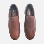 Mocasin plano marcus de cuero para hombre - Brandy