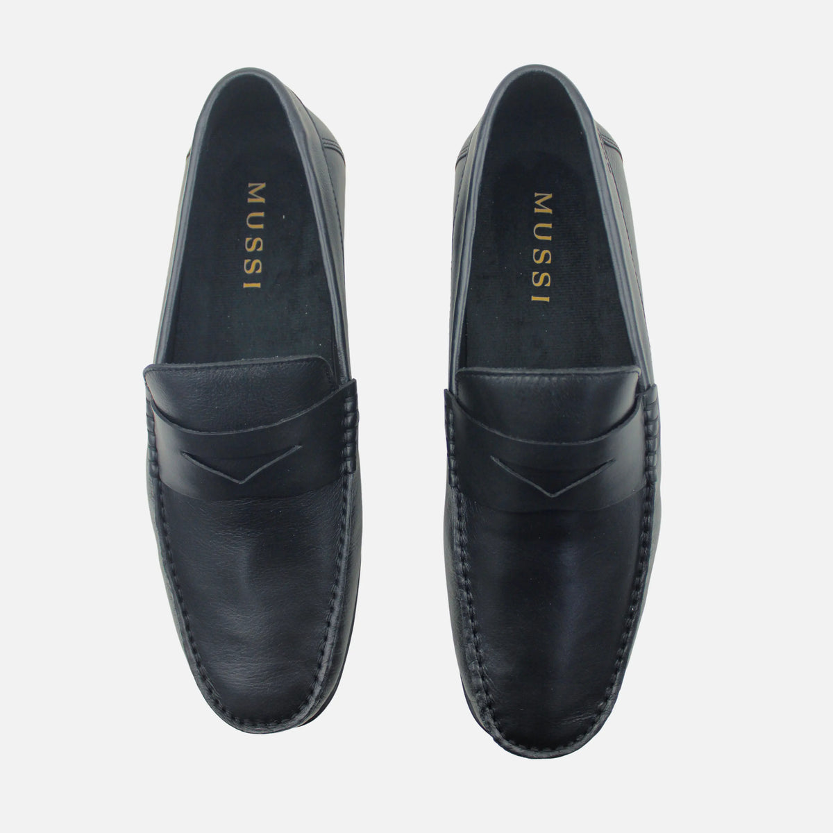 Mocasin plano samuel de cuero para hombre - Negro