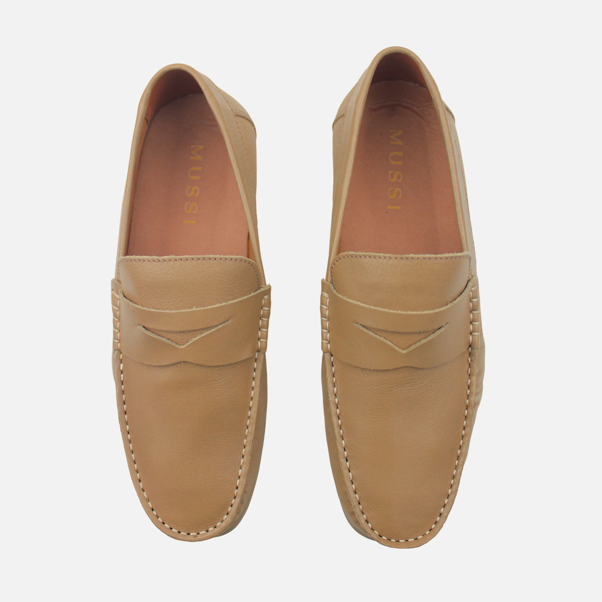 Mocasin plano samuel de cuero para hombre - Beige
