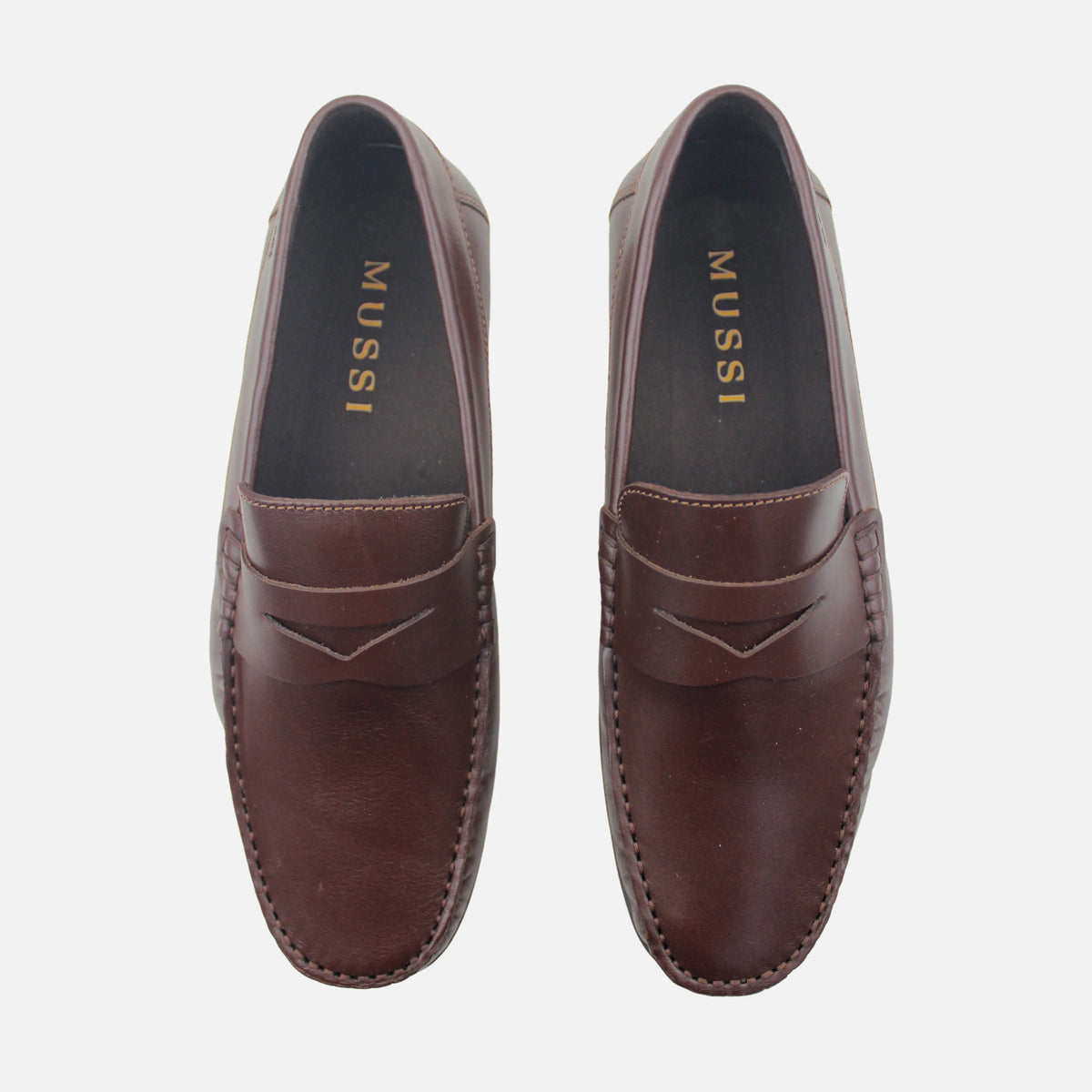 Mocasin plano samuel de cuero para hombre - Miel