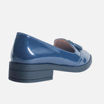 Mocasin plano tie de sintético para mujer - Azul