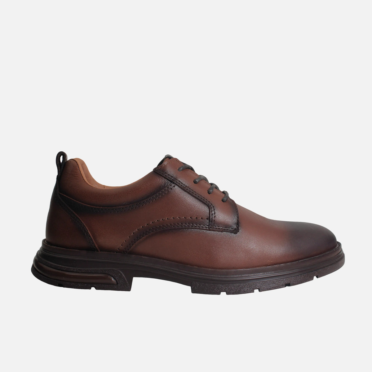 Tenis riccardo de cuero para hombre - Brandy