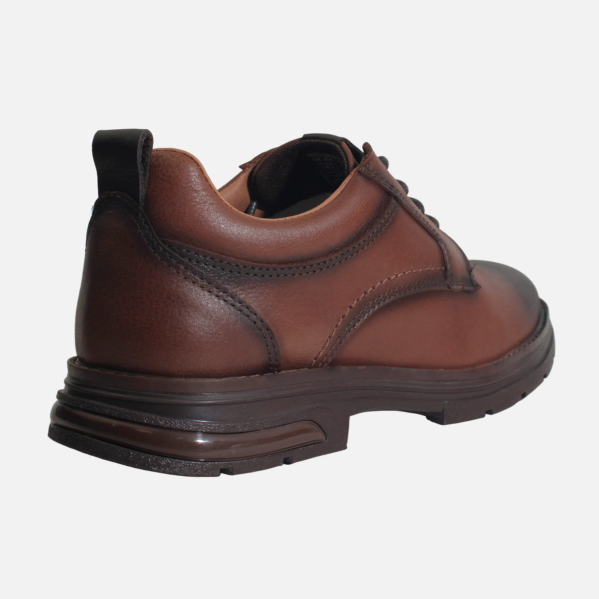 Tenis riccardo de cuero para hombre - Brandy