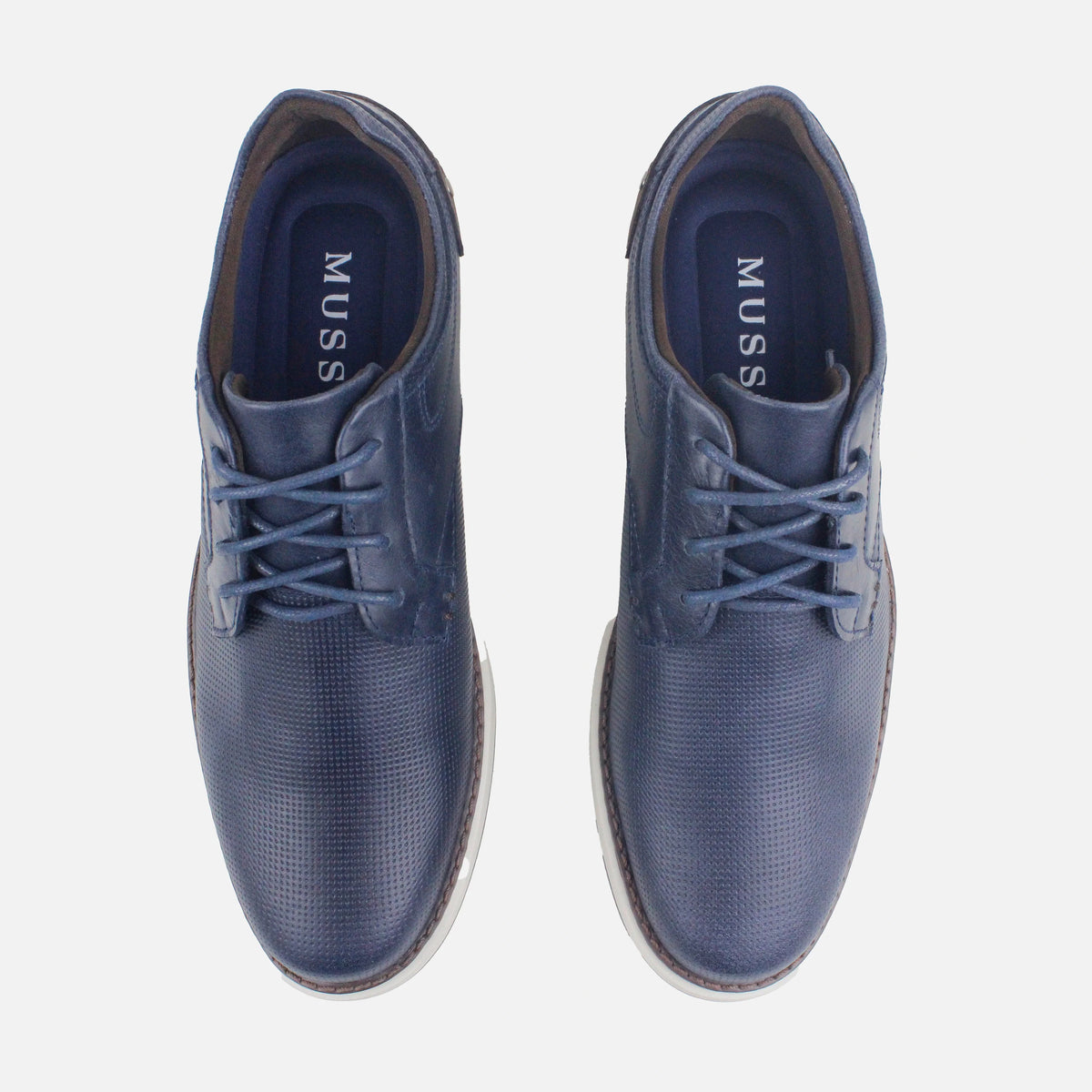 Tenis rahman de cuero para hombre - Azul