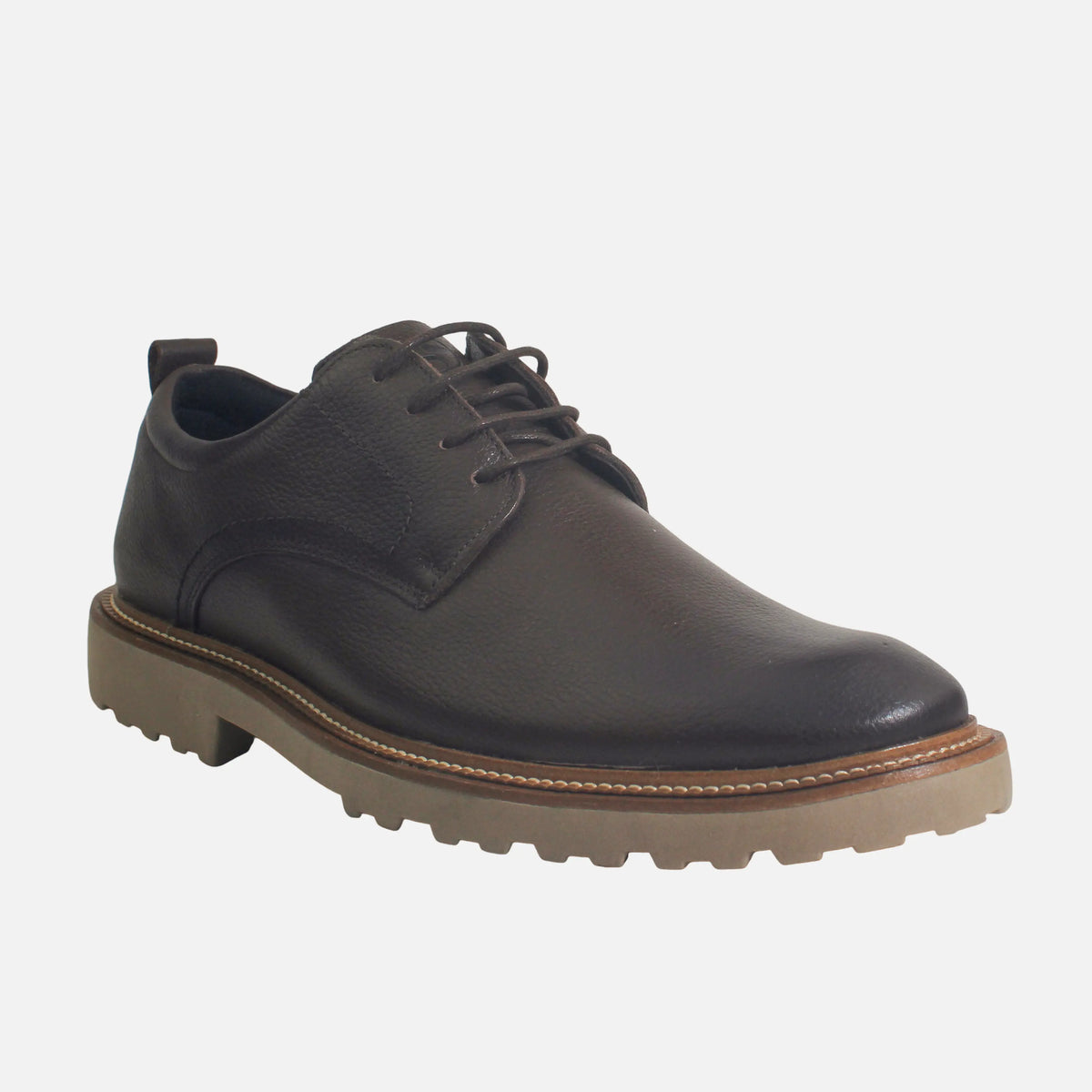 Tenis fabio de cuero para hombre - Brandy