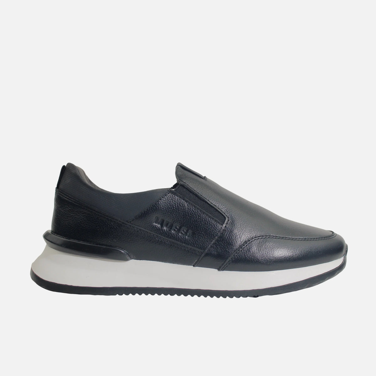 Mocasin plataforma maximilio de cuero para hombre - Negro