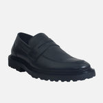 Mocasin plano leonardo de cuero para hombre - Negro