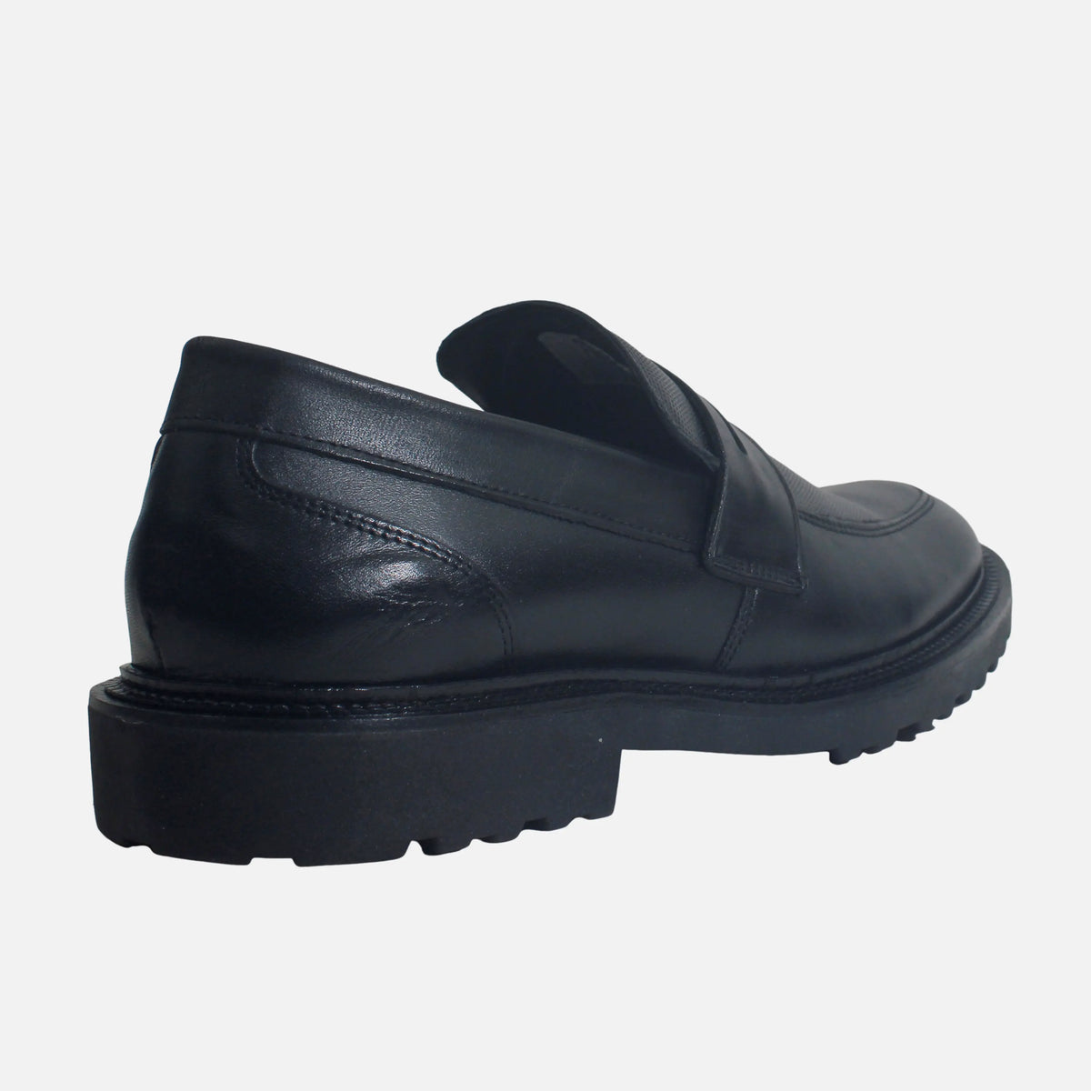 Mocasin plano leonardo de cuero para hombre - Negro