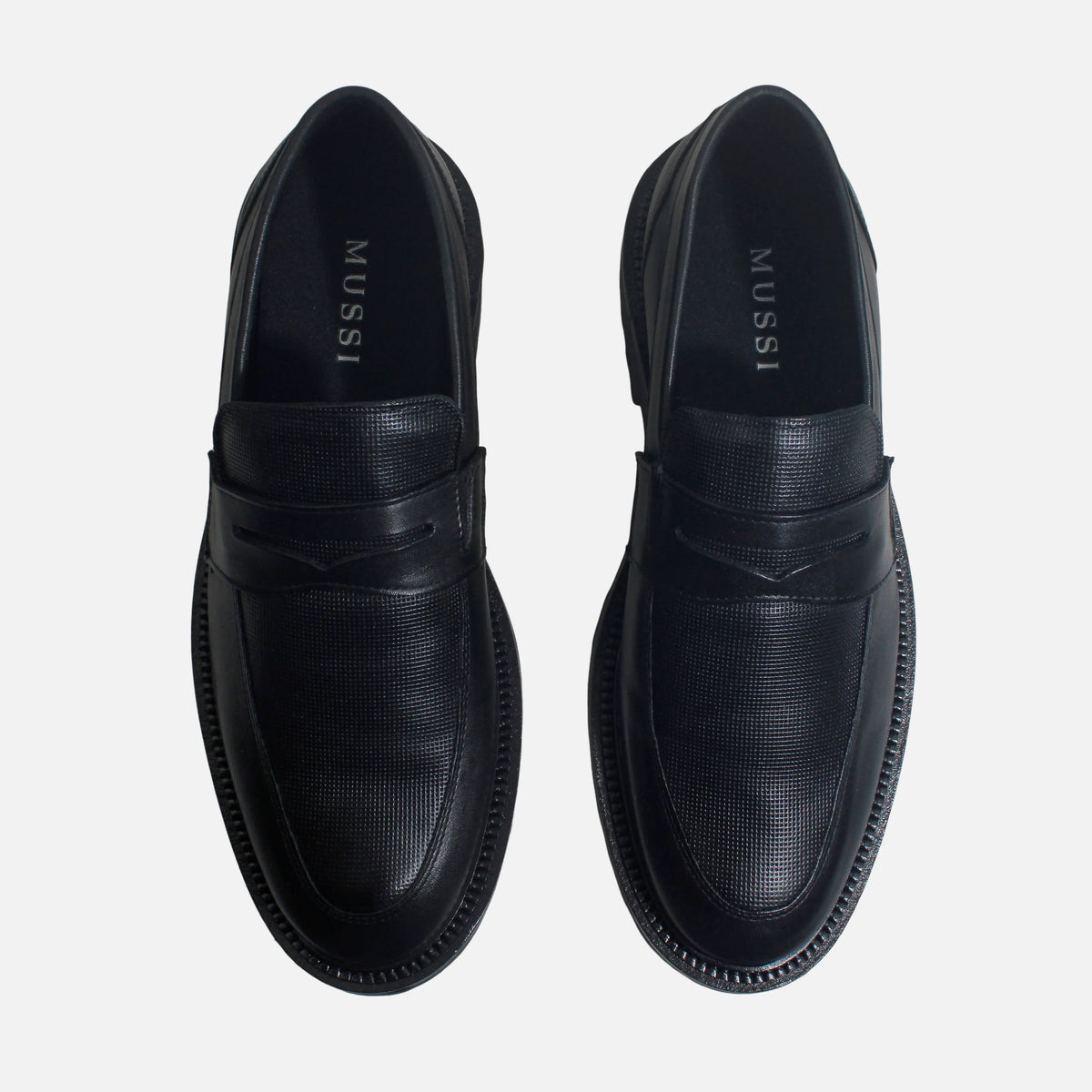 Mocasin plano leonardo de cuero para hombre - Negro