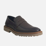 Mocasin plano leonardo de cuero para hombre - Brandy