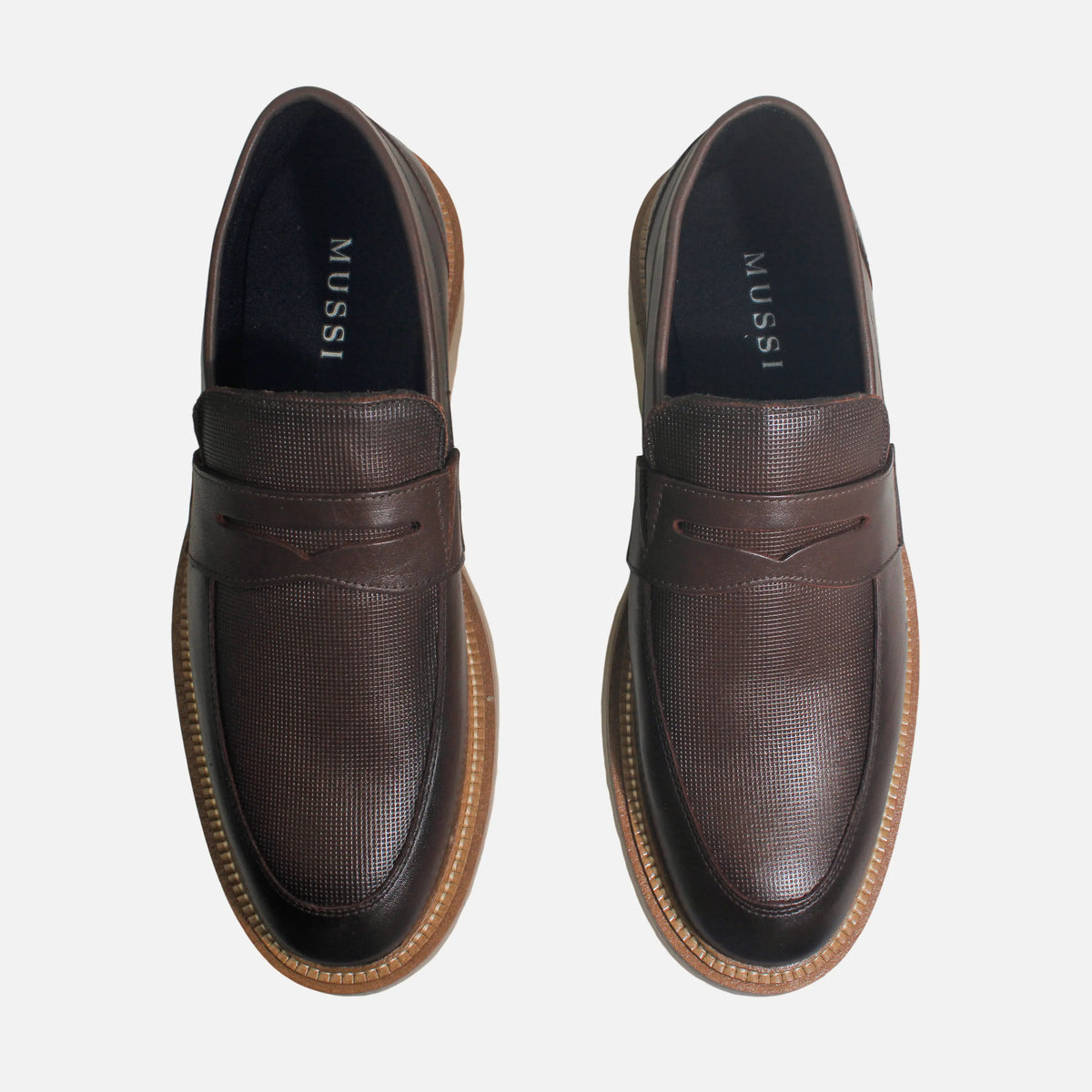 Mocasin plano leonardo de cuero para hombre - Brandy