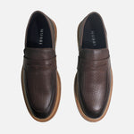 Mocasin plano leonardo de cuero para hombre - Brandy