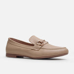 Mocasin plano alba de sintético para mujer - Beige