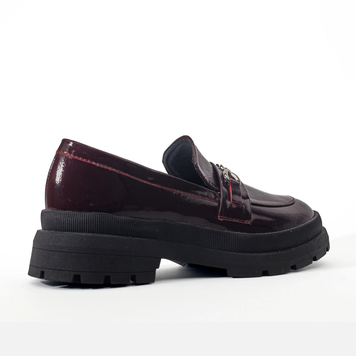 Mocasin tractorado mintara de cuero para mujer - Vino