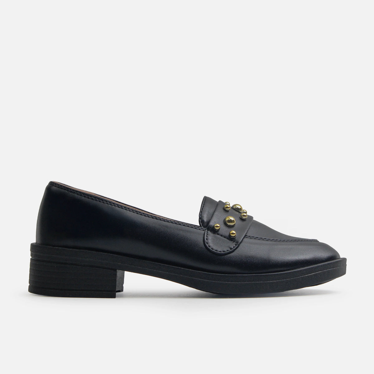 Mocasin plano belice de sintético para mujer - Negro
