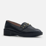 Mocasin plano belice de sintético para mujer - Negro