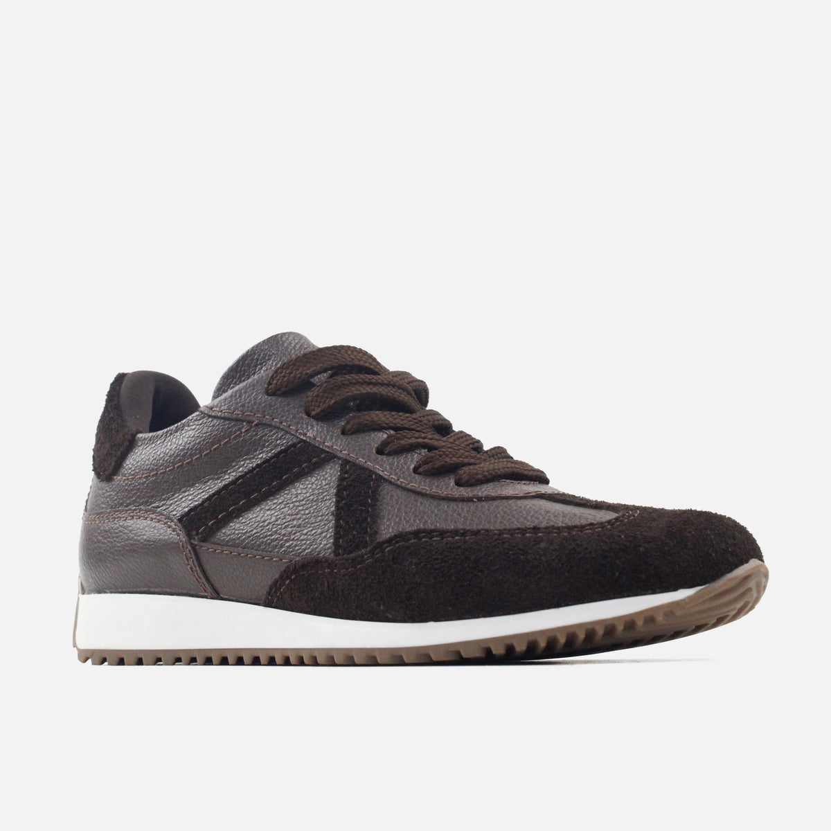 Tenis kivu de cuero para mujer - Café