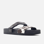 Sandalia plana cowly de sintético para mujer - Café