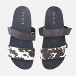 Sandalia plana cowly de sintético para mujer - Café