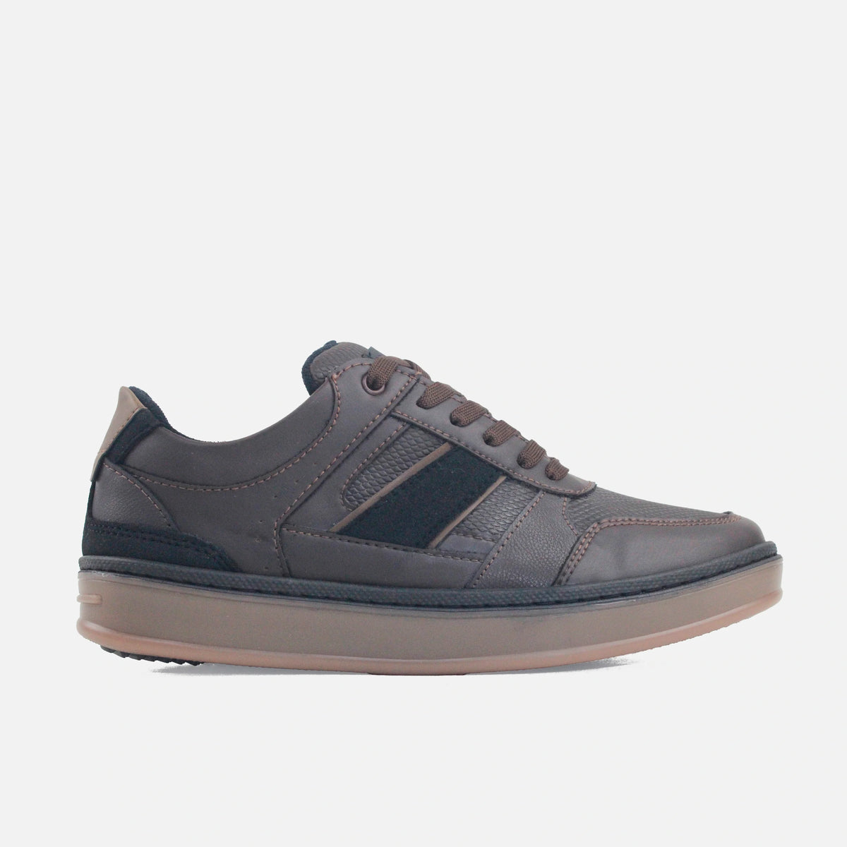 Tenis teodoro de cuero para hombre - Café