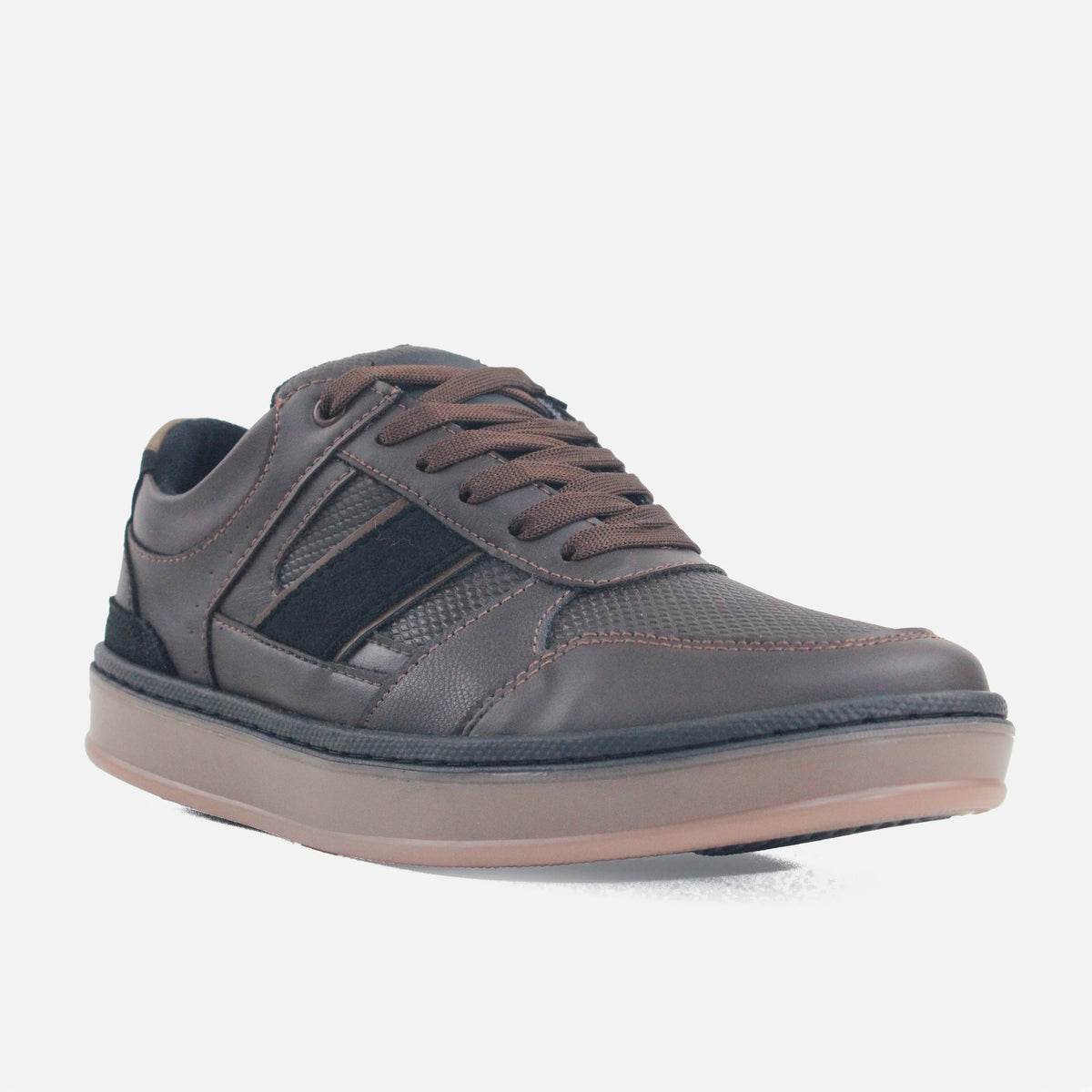 Tenis teodoro de cuero para hombre - Café