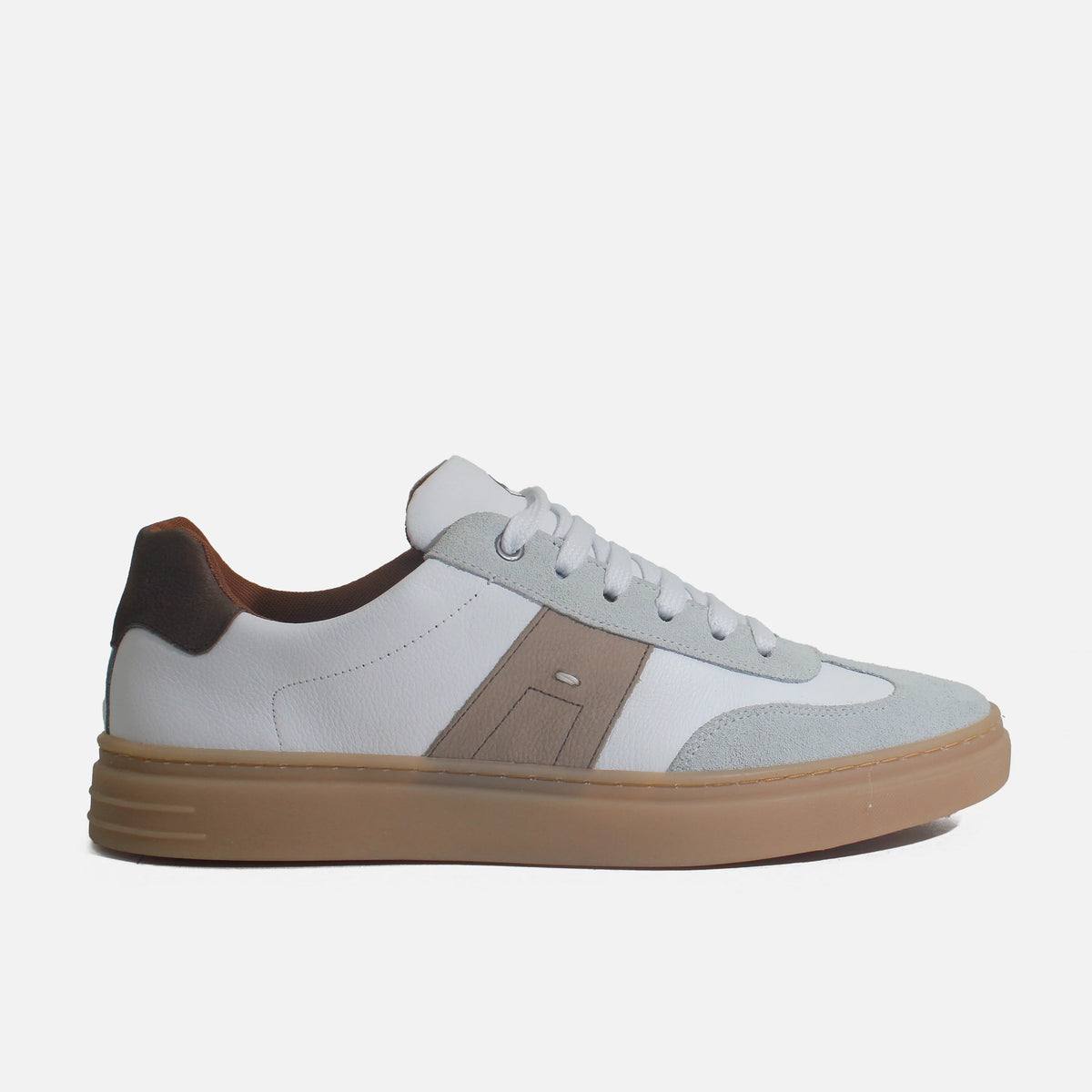 Tenis massimo de cuero para hombre - Blanco