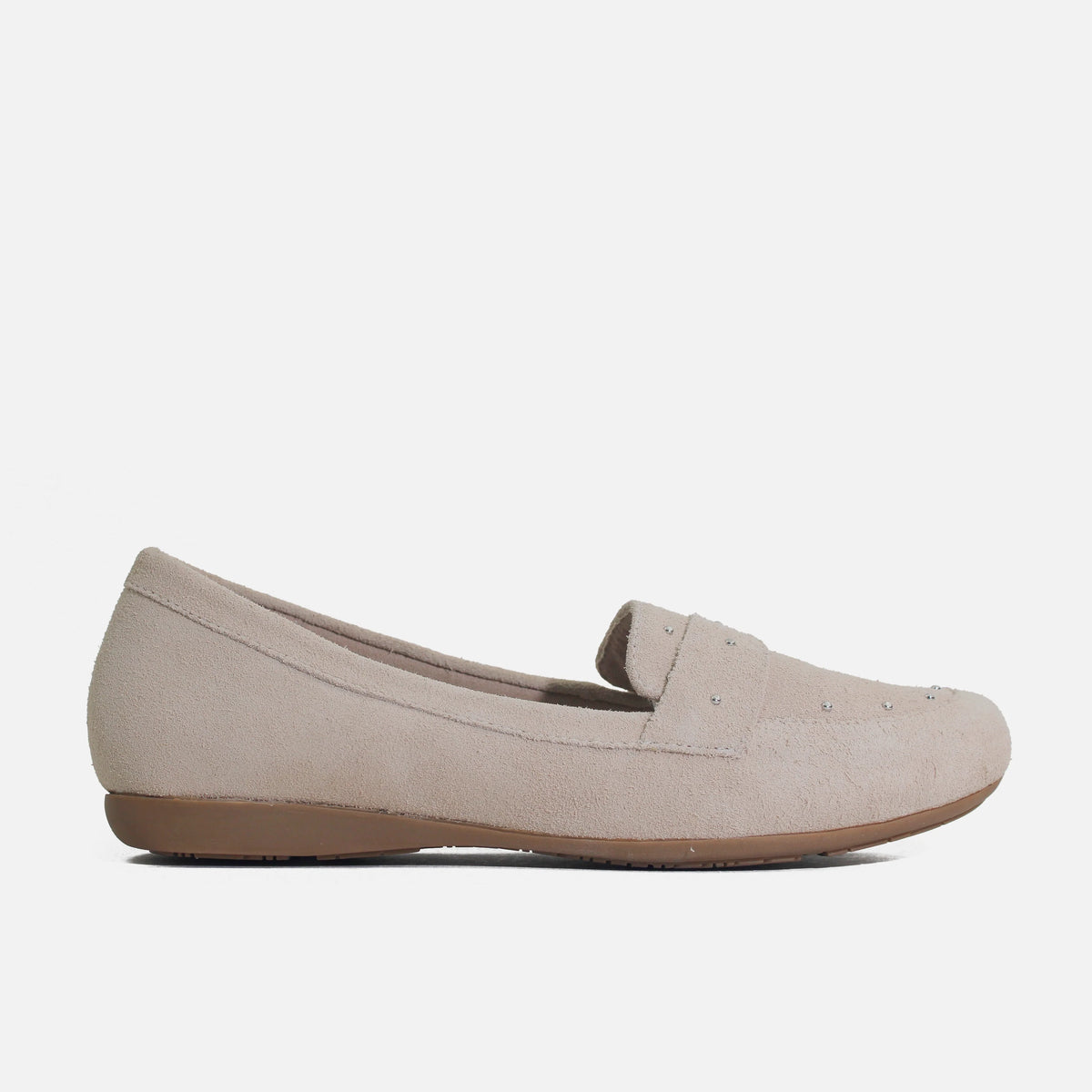 Mocasin plano amelie de cuero para mujer - Hueso
