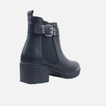 Botin tacon mariana de cuero para mujer - Negro