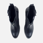 Botin tacon mariana de cuero para mujer - Negro