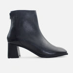 Botin tacon mira de cuero para mujer - Negro