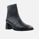 Botin tacon mira de cuero para mujer - Negro